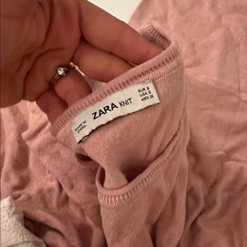 Zara Knit Blush Pink Top Small women’s - Picture 4 of 4